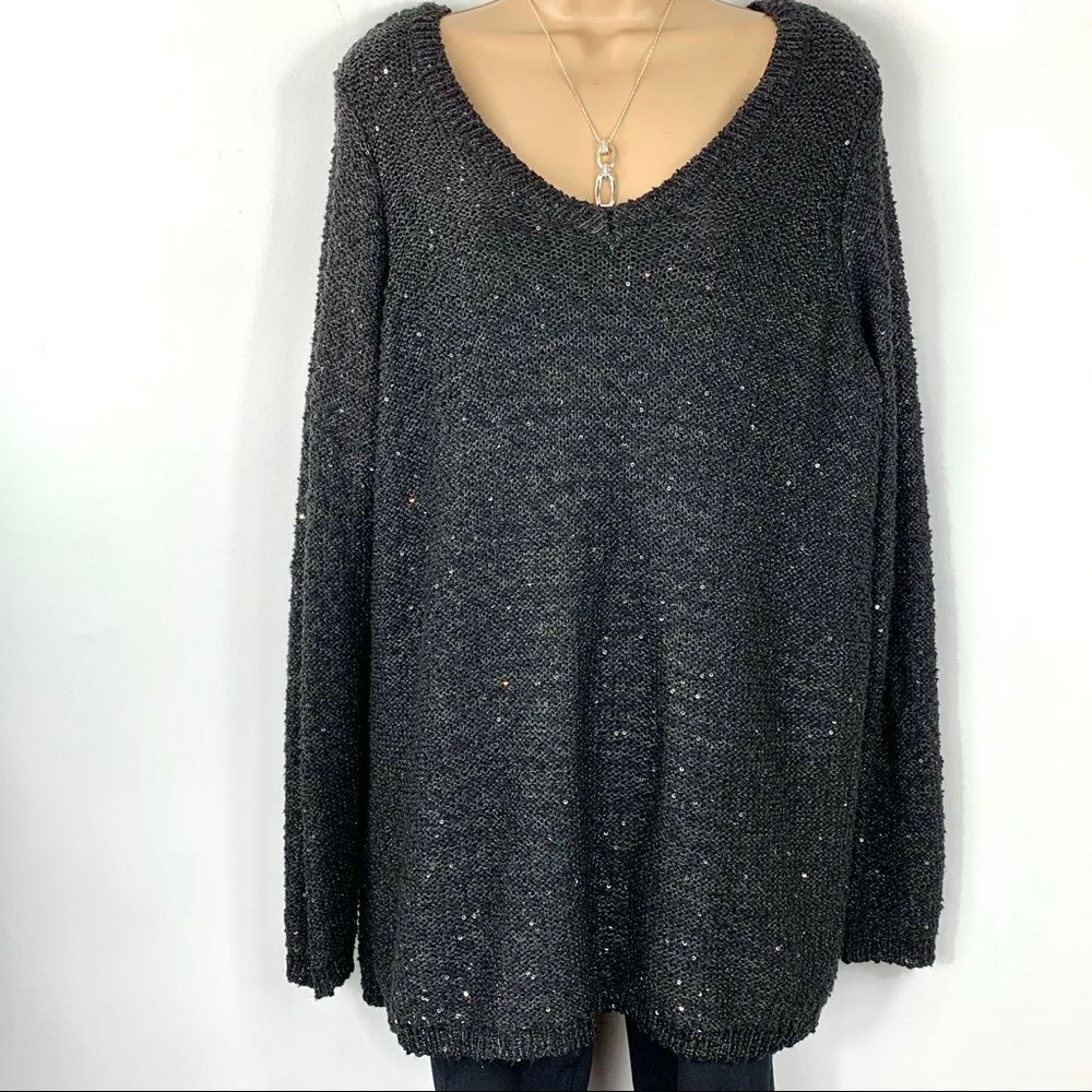 Apt 9 Black Sequin‎ Tunic Sweater
